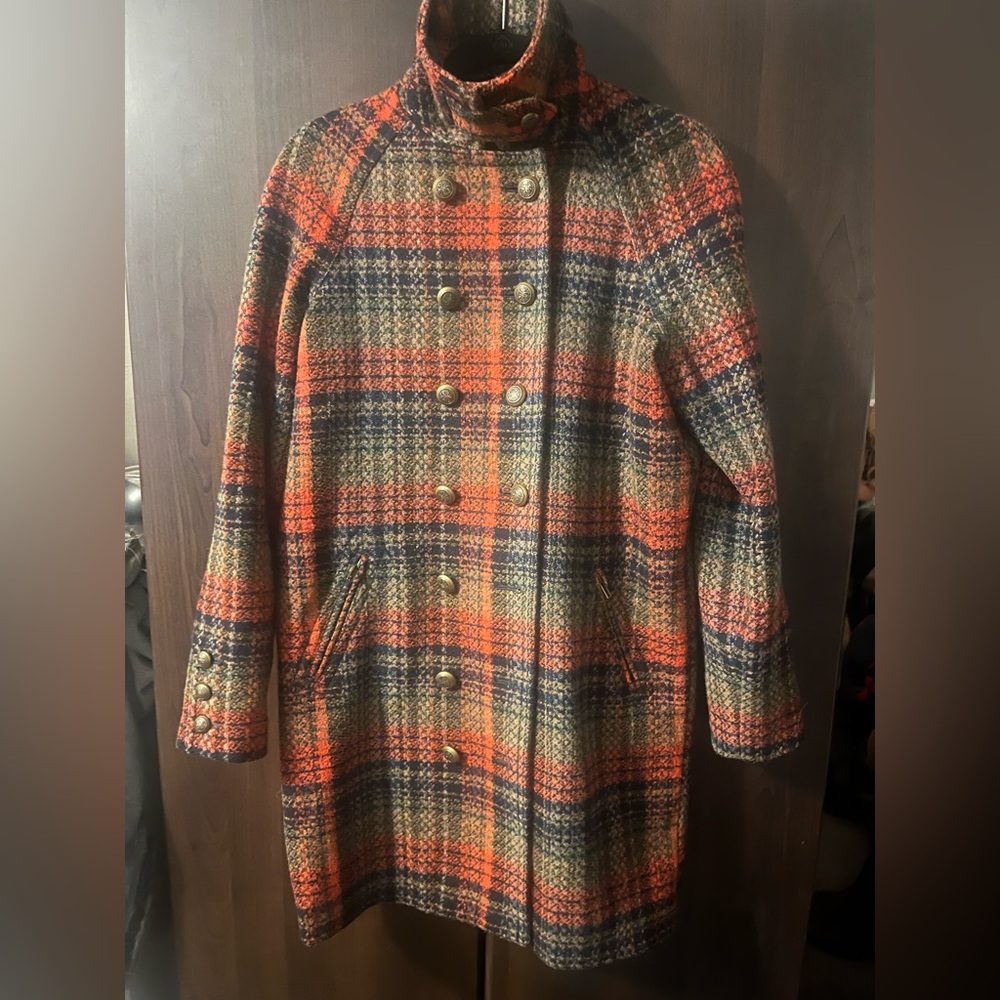 Free People Vintage-Inspired Mod Plaid Coat